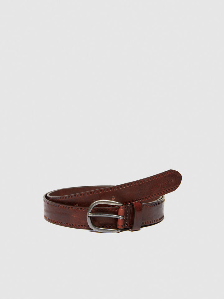 Leather look belt - men's belts - Brown | Sisley image number 1